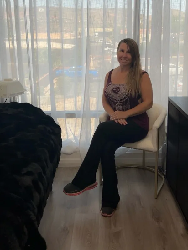 Crystal Jones, founder of Soul to Sole Sanctuary, in her treatment room